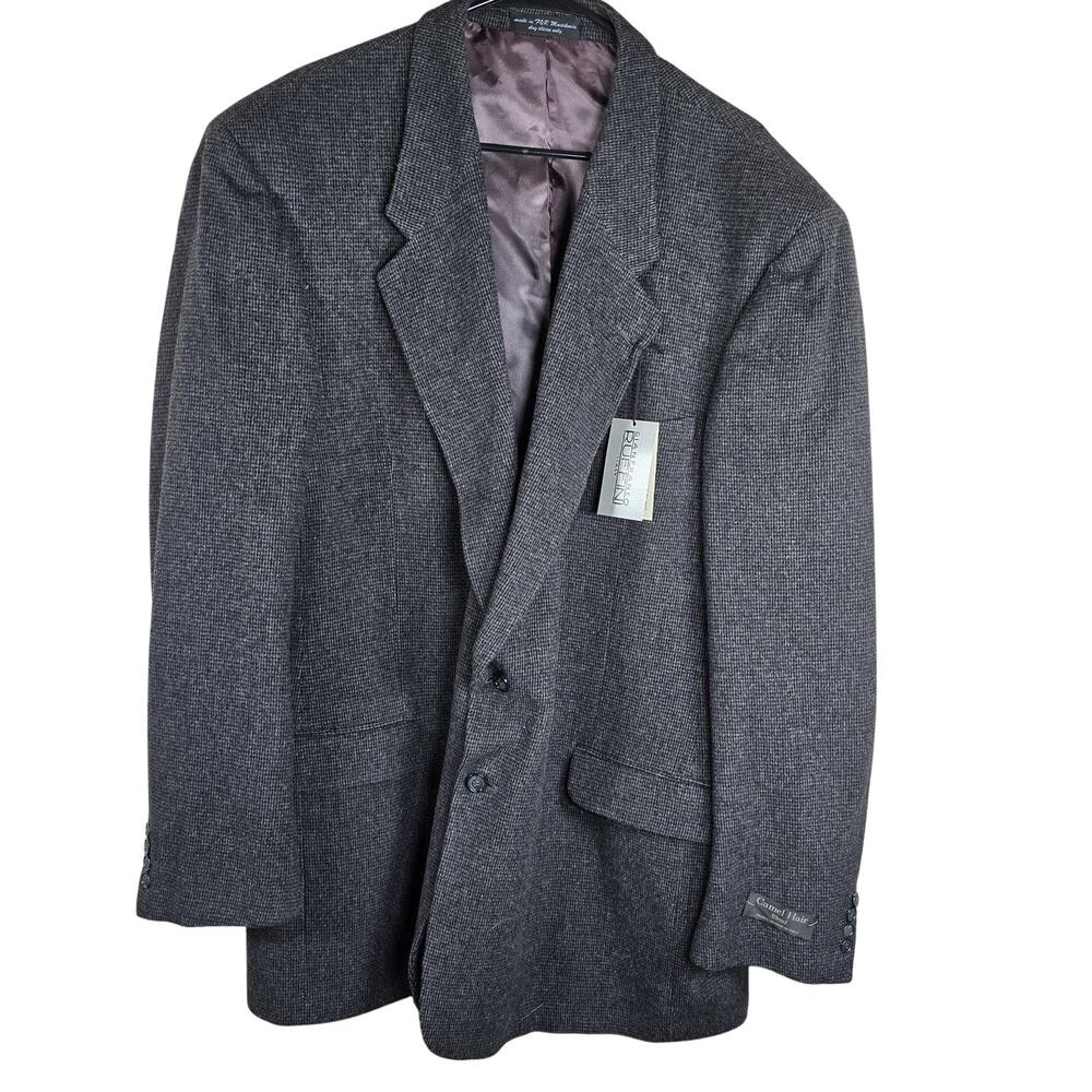 Gianfranco Ruffini Blazer Mens 52 Gray Camel Hair Wool Blend Italy 52XL Suit New
